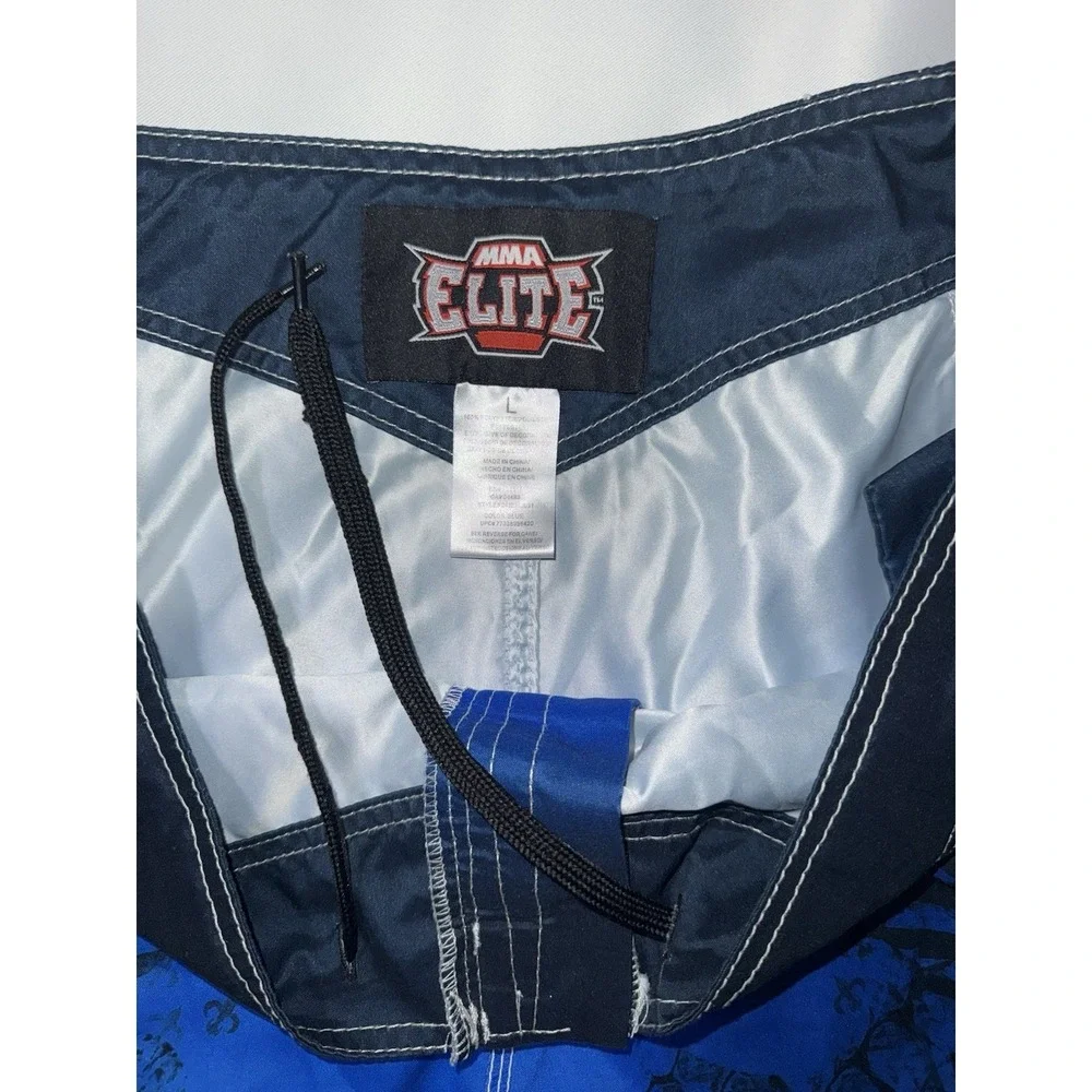 MMA Elite Board Shorts Mens L Trunks‎ Blue Activewear Training Skulls Cobras